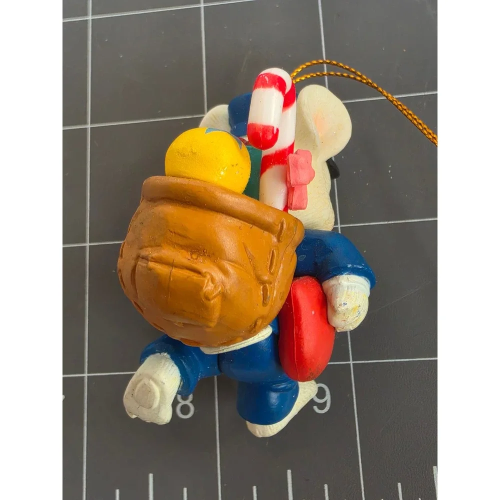 Vintage 1991 Illustre Faire Mouse Mailman Christmas Ornament Heart Candy Cane